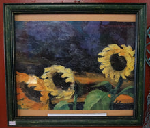 Load image into Gallery viewer, Sunflowers in the Windstorm by Emil Nolde German print in Wood Frame - Caliculturesmokeshop.com