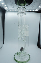 Load image into Gallery viewer, Tall Fancy Green Water Pipe - ohiohippiessmokeshop.com

