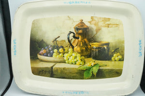 Vintage Metal Dinner TV Tray with Fruit Art - ohiohippiessmokeshop.com