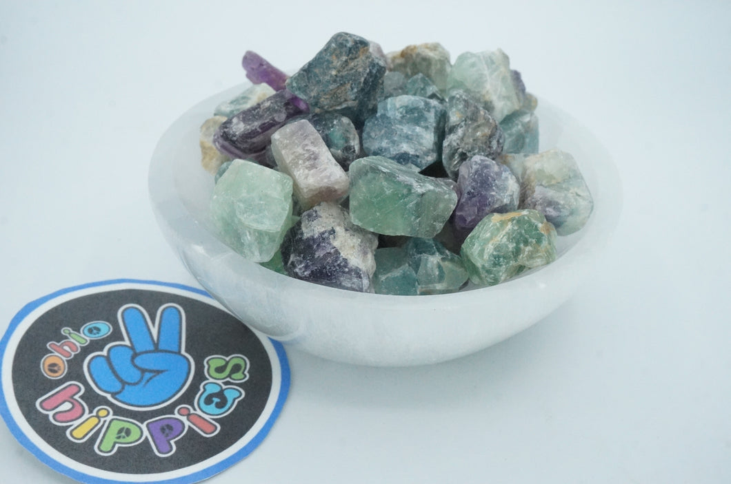 Tumble Rough Rainbow Purple and Green Floriate Gemstones - ohiohippiessmokeshop.com