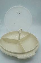 Load image into Gallery viewer, Tupperware Mid-Century Container, Serving Snack Tray with Lid and Screw in Handle to carry - ohiohippiessmokeshop.com
