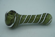 Load image into Gallery viewer, green. white and black striped pipe- ohiohippies.com
