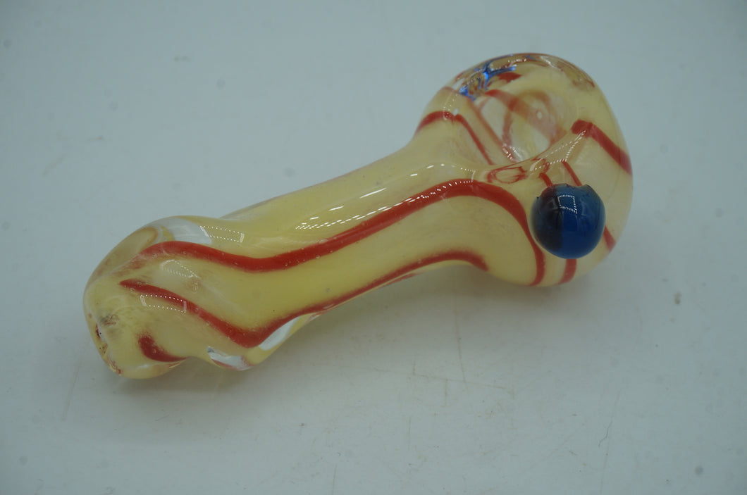 cream and red spiral pipe- ohiohippies.com