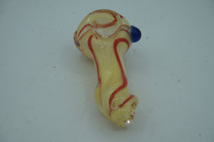 cream and red spiral pipe- ohiohippies.com