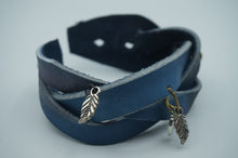 Load image into Gallery viewer, Hand Made, Silver Charms Leather Bracelets - Caliculturesmokeshop.com

