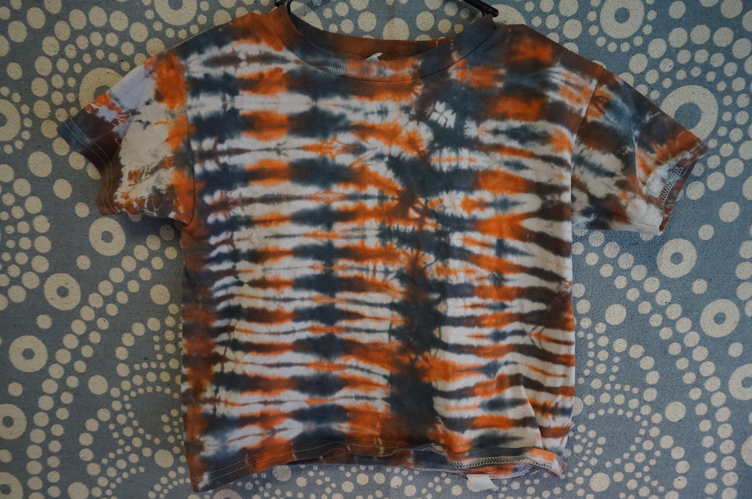 Tie-Dye Orange/Blue Kid Shirt with Tie-Dye Mask -