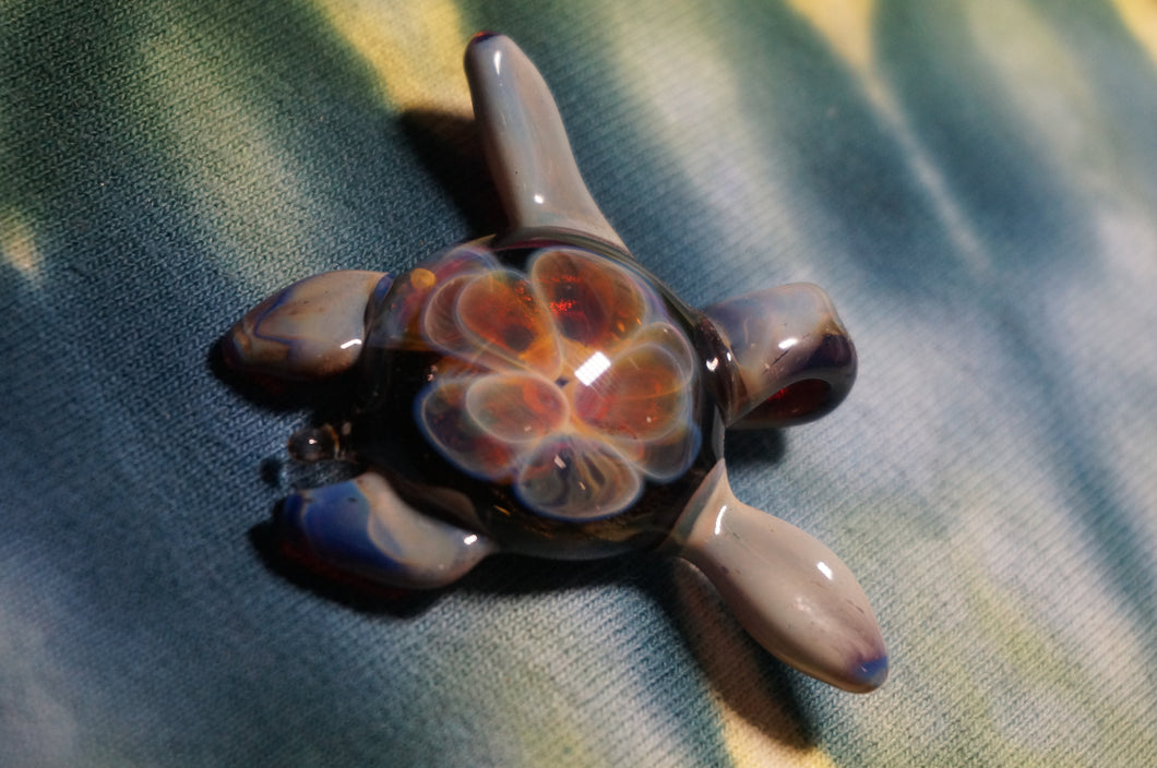 Flower Earth Turtle Glass Pendant - Caliculturesmokeshop.com