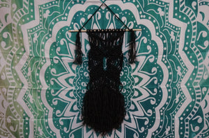 Pure Black Macrame Wall Hanger - ohiohippiessmokeshop.com