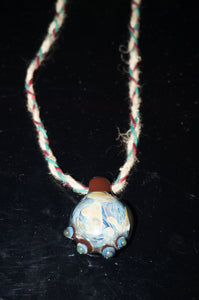 Blue/Orb World pendant with hemp chain - Caliculturesmokeshop.com