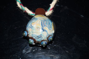 Blue/Orb World pendant with hemp chain - Caliculturesmokeshop.com