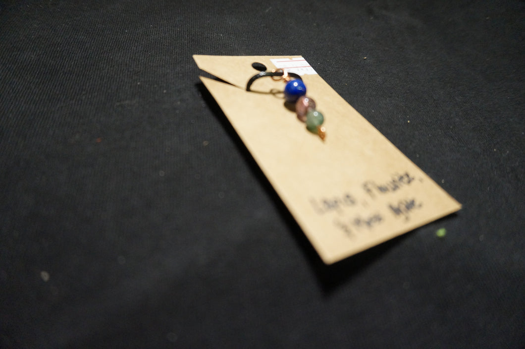 Copper Wire Wrap, Lapis Lazuli, Fluorite, Moss Agate Beads - Caliculturesmokeshop.com