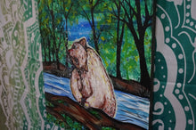 Load image into Gallery viewer, Bear Catching Wild Fish Acrylics Canvas Art
