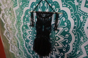 Pure Black Macrame Wall Hanger - ohiohippiessmokeshop.com